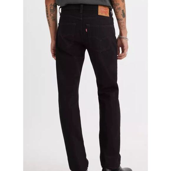 Levi's Men's 501 Original Fit Jeans Stay Dark Black Rinse 42W x 30L Non‎ Stretch - Picture 1 of 6